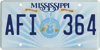 MS license plate AFI364