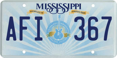 MS license plate AFI367