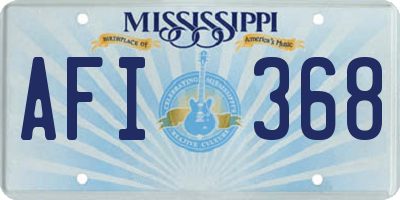 MS license plate AFI368