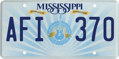 MS license plate AFI370