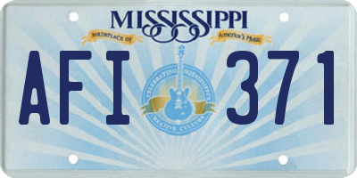 MS license plate AFI371