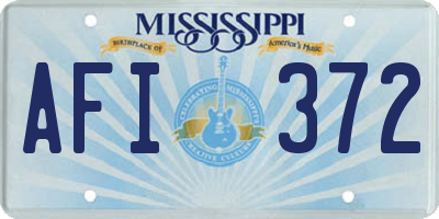 MS license plate AFI372