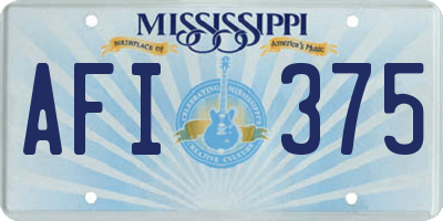 MS license plate AFI375