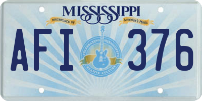 MS license plate AFI376