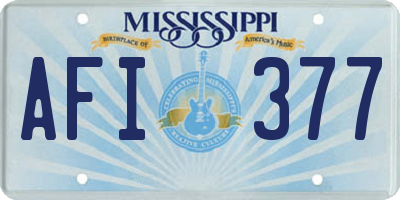 MS license plate AFI377