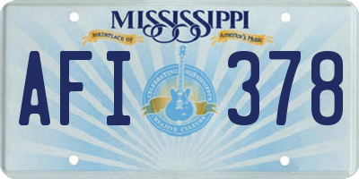 MS license plate AFI378