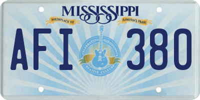 MS license plate AFI380