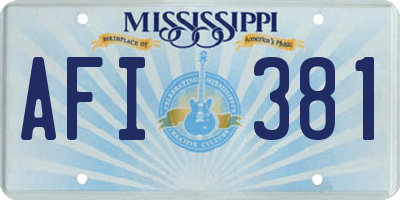 MS license plate AFI381