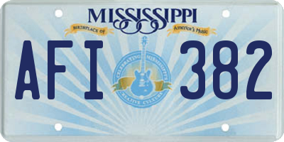 MS license plate AFI382