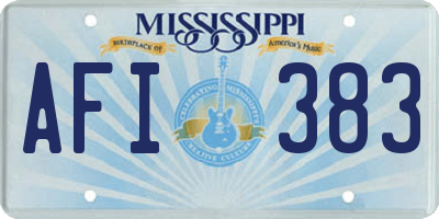MS license plate AFI383