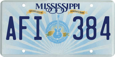 MS license plate AFI384