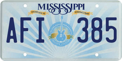 MS license plate AFI385