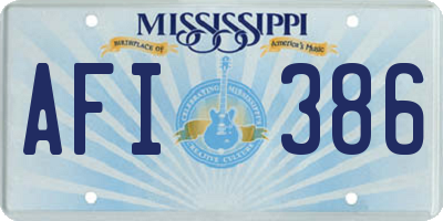 MS license plate AFI386