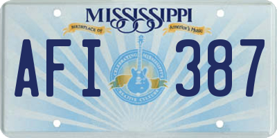 MS license plate AFI387