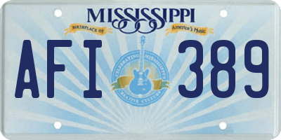 MS license plate AFI389