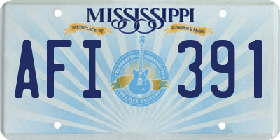 MS license plate AFI391