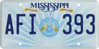 MS license plate AFI393