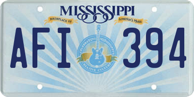 MS license plate AFI394