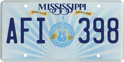 MS license plate AFI398