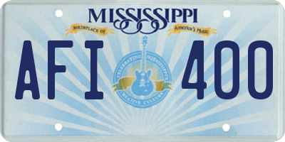 MS license plate AFI400