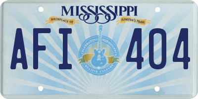 MS license plate AFI404