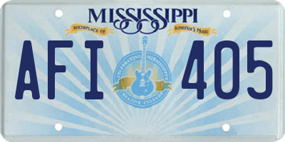 MS license plate AFI405