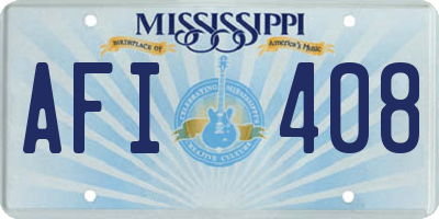 MS license plate AFI408