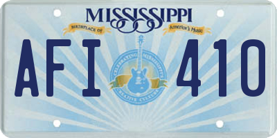 MS license plate AFI410