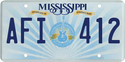 MS license plate AFI412