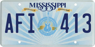 MS license plate AFI413