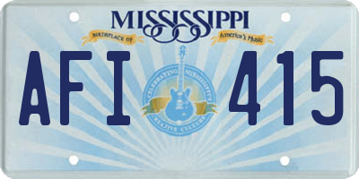 MS license plate AFI415