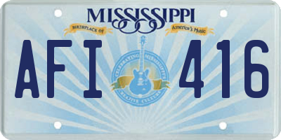 MS license plate AFI416