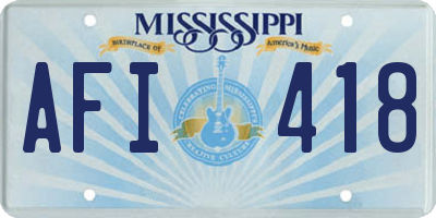 MS license plate AFI418