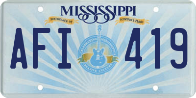 MS license plate AFI419