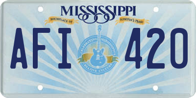 MS license plate AFI420
