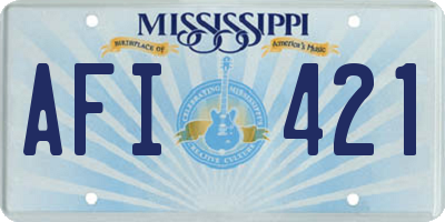 MS license plate AFI421