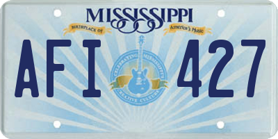 MS license plate AFI427