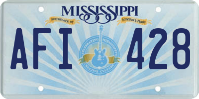 MS license plate AFI428