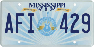 MS license plate AFI429