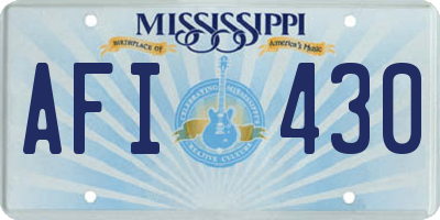 MS license plate AFI430