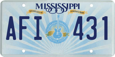 MS license plate AFI431