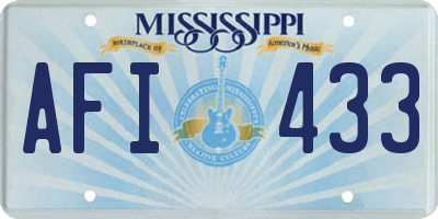 MS license plate AFI433