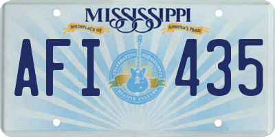 MS license plate AFI435