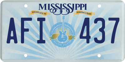 MS license plate AFI437