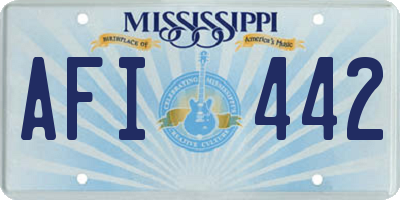 MS license plate AFI442