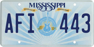 MS license plate AFI443