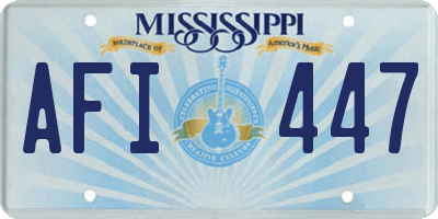 MS license plate AFI447