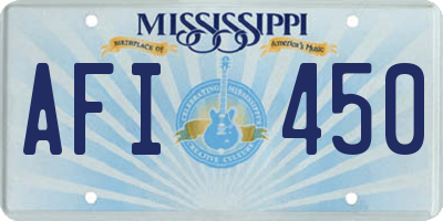 MS license plate AFI450