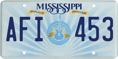 MS license plate AFI453