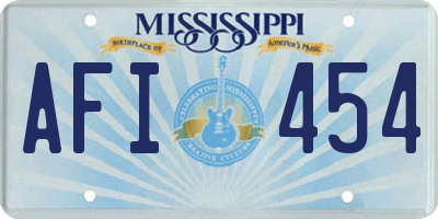 MS license plate AFI454